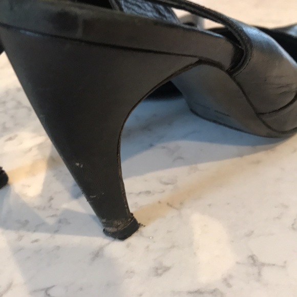 Prada Black Leather Slingback Heels - Size 36 - Picture 6 of 9